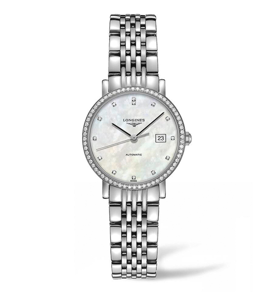 The Longines Elegant Collection, 29mm, Mother of pearl, Stainless Steel ...