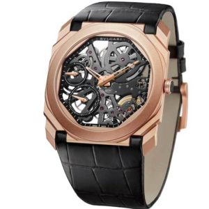 Bulgari Luxury Watch Octo Finissimo 18k Sandblasted Rose Gold