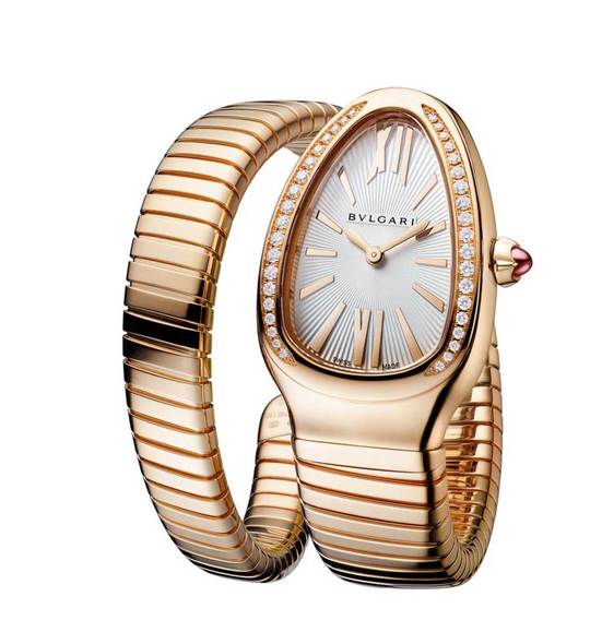 Bulgari Luxury Watch Serpenti Tubogas 18k Rose Gold with Diamonds