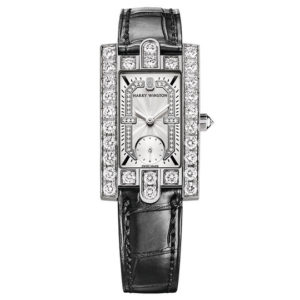 Harry Winston Avenue Classic 18K White Gold With Alligator Strap