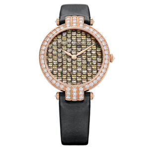 Harry Winston Premier Precious Weaving 18K Rose Gold Black Satin Strap