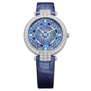 Harry Winston Premier Pearly Lace 18K White Gold Blue Alligator Strap