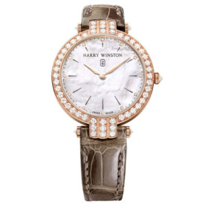 Harry Winston Premier 36mm 18K Rose Gold Alligator Strap