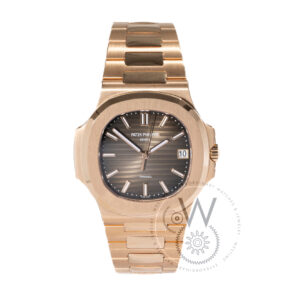 Patek Philippe Nautilus Tiffany & Co. Rose Gold Brown Dial 40mm luxury watch front view