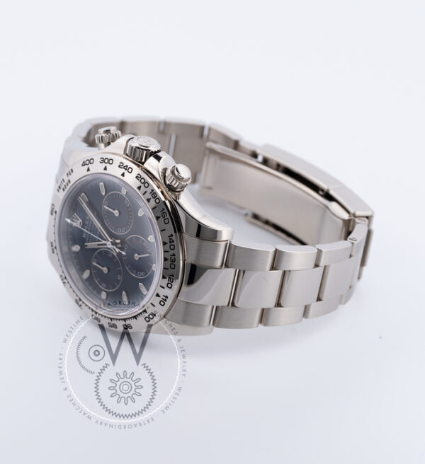 Rolex cosmograph daytona oyster 40 mm silver with blue on sale dial