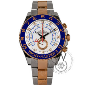 Yacht-Master White Dial Stainless Steel and 18k Everose Gold Men's Watch M116681-0001 Pre-Owned Watch Front View