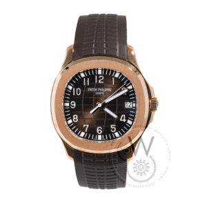 Patek Philippe Aquanaut 5167R-001 Rose Gold With Brown Rubber Watch front view