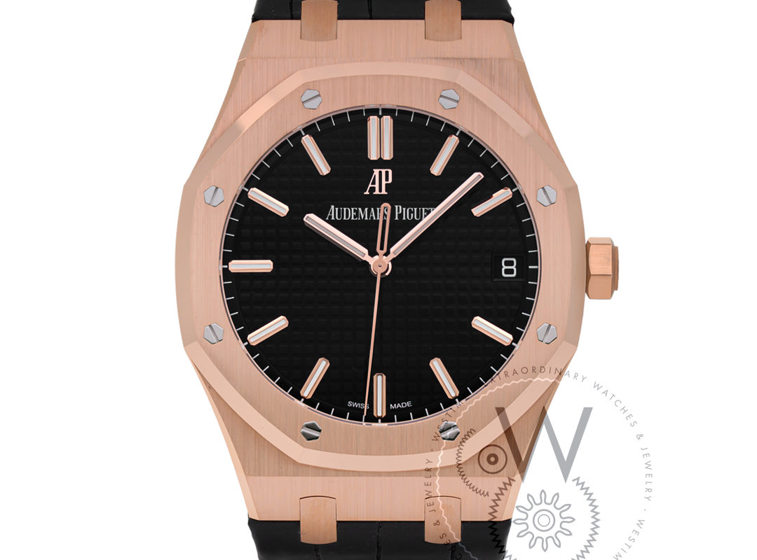 Audemars Piguet Royal Oak Selfwinding Pink Gold Black Dial 41mm