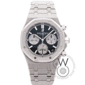 Royal Oak Frosted Gold Selfwinding Chronograph, 41mm White Gold Case & Bracelet, Black Dial/Silver Subs Pre-owned watch