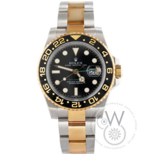Rolex GMT-Master II Ref. M116713LN-0001 with black dial and two-tone bracelet