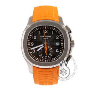 Patek Philippe Aquanaut Chronograph Orange Dial 5968A-001 Mens pre-owned watch, front view
