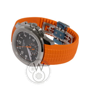 Patek Philippe Aquanaut Chronograph Orange Dial 5968A-001 Mens pre-owned watch, side view