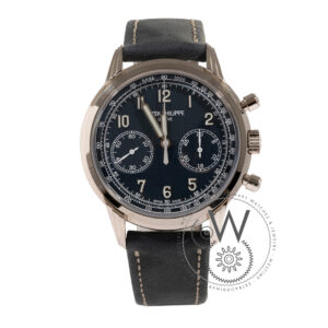 Patek Philippe Chronograph, Complications, 5172G-001, White Gold, blue face, men, pre-owned watch