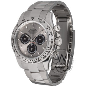 Rolex Daytona White Gold Steel/Silver Index Dial White Gold Bezel Oyster Bracelet 116509 Pre-owned watch Side view