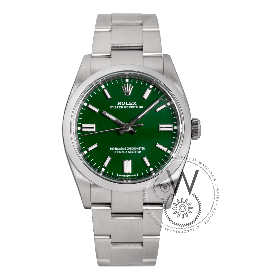 Rolex Oyster Perpetual Green Dial 36mm Luxury Watch Westime