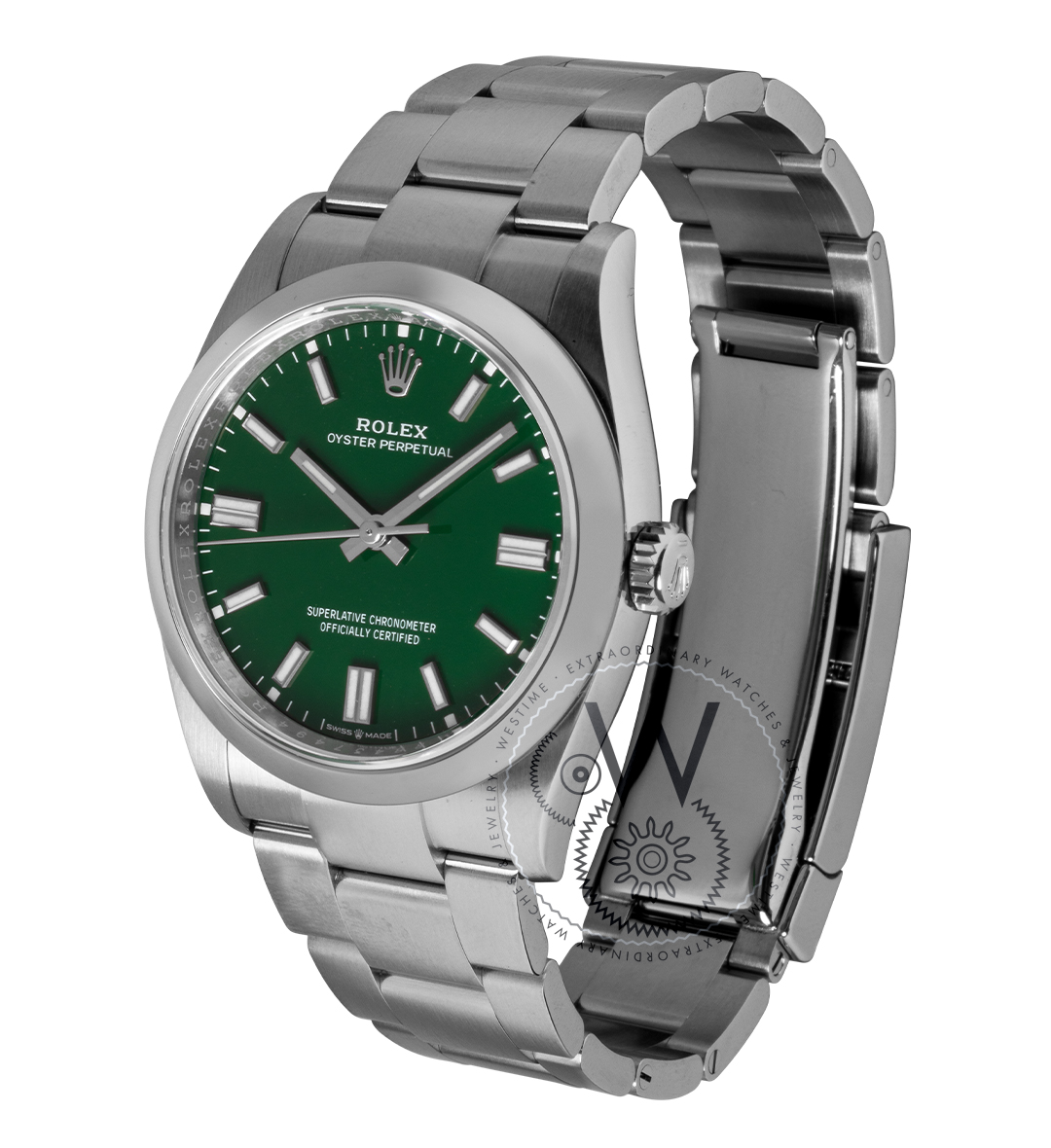 Rolex Oyster Perpetual Green Dial 36mm Luxury Watch Westime