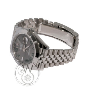 Rolex, Datejust, 41, Wimbledon, Grey, 41mm Steel, Smooth, Jubilee, Watch, M126300-0014, pre-owned, watch, side view