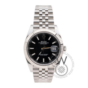 Rolex, DateJust, 41, M126334-0018, Steel and White Gold, Black Index Jubilee Band