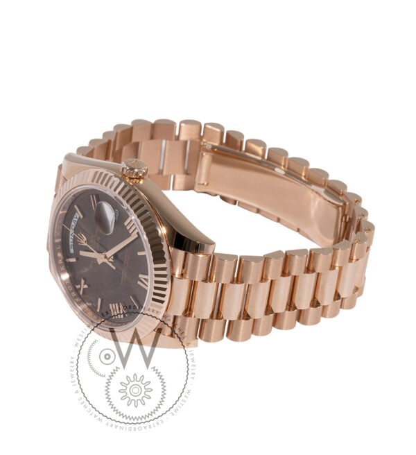 Rolex Day Date 40 Rose Gold Chocolate Dial Luxury Watch Westime