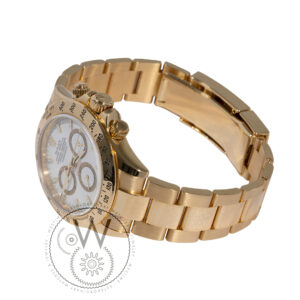 Rolex, Cosmograph Daytona Yellow Gold, White, M116508-0001, men's, pre-owned watch side view