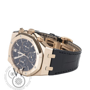 Audemars Piguet Royal Oak Selfwinding Chronograph 41mm Pink Gold Black Dial, 26240OR.OO.D002CR.02 pre-owned luxury watch front view