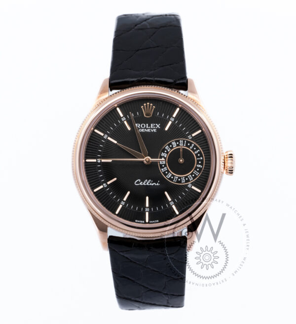 Rolex Cellini 39mm Rose Gold Black Dial Luxury Watch Westime