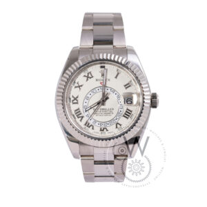 Rolex Sky-Dweller 42 White Gold White Dial 326939 WHT luxury pre-owned watch front side