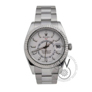 Rolex Sky-Dweller 42mm, white Gold, Oysterflex, 326238-0001 front view