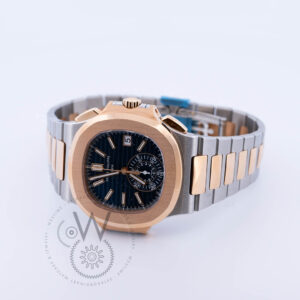 Patek Philippe, Nautilus Chronograph, Date, Selfwinding, 40.5mm Rose Gold & SS Case and Bracelet, Blue Gradient Dial, Fold over Clasp 5980/1AR-001 Back