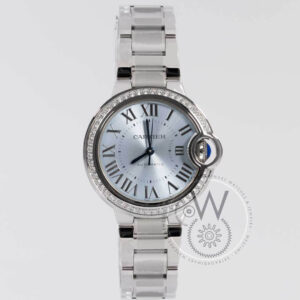 Cartier Ballon Bleu De Cartier Watch 33mm, Automatic Movement, Steel, Diamonds W4BB0028