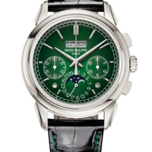 Patek Philippe, PERPETUAL CALENDAR CHRONOGRAPH, CASE PLATINUM, DIAL GREEN, 41MM, STRAP CROCODILE SKIN, 5270P-014