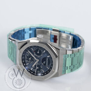 Audemars Piguet Royal Oak Perpetual Calendar in stainless steel with light blue dial, 41mm.