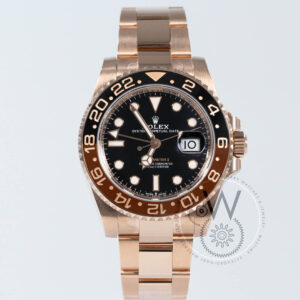 Rolex GMT-Master II 126715CHNR in Everose gold with black and brown bezel, 40mm