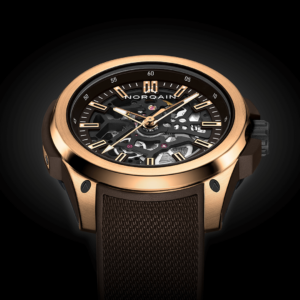 Norqain Wild ONE Skeleton 42mm Gold with Red Gold Cage and NORTEQ® Carbon Fiber Case