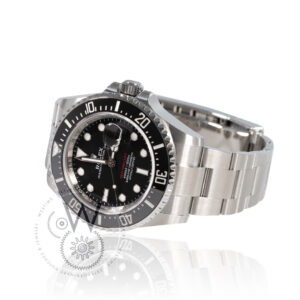 Rolex Sea-Dweller 126600 with a 43mm stainless steel case, black dial, and black ceramic bezel on an Oyster bracelet.