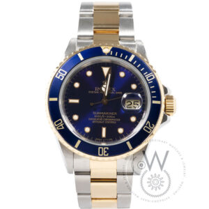 Rolex Submariner Date Ref. 16803 with blue dial and two-tone case