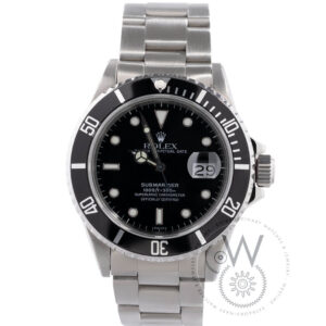 Rolex Submariner Ref. 168000 black dial with stainless steel case