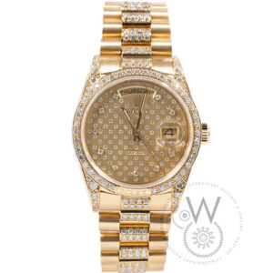 Rolex Day-Date 18138 in yellow gold with factory diamond dial