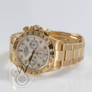 Rolex Daytona 16528 in yellow gold with factory mother-of-pearl dial and gold Oyster bracelet