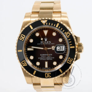 Rolex Submariner Ref. 116618LN 40mm Yellow Gold with Black Dial and Ceramic Bezel