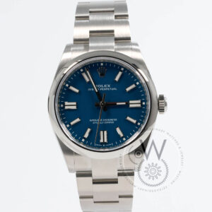 Rolex Oyster Perpetual 41 Ref. 134300 with blue dial and smooth bezel on Oyster bracelet