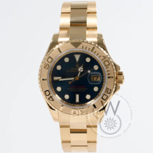 Rolex Yacht-Master 40 Ref. 16628 with yellow gold case, blue dial, and gold bezel